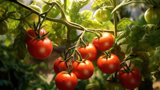 Tomates en el jardín