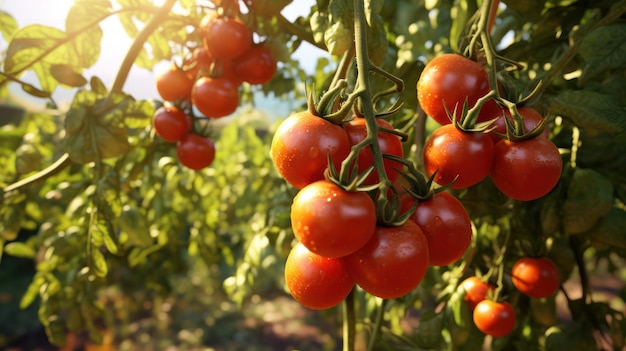 Tomates en el jardín