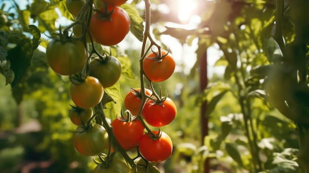 Tomates en el jardín