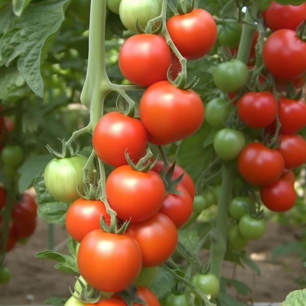 Tomates rojos en el jardín Ilustración AI GenerativexA