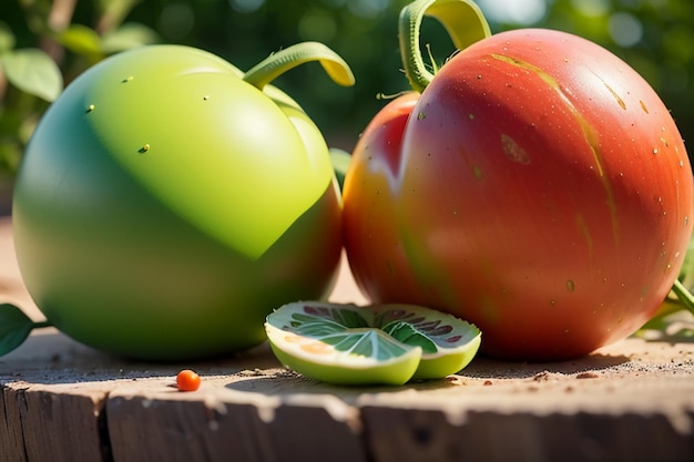 Los tomates rojos maduros son la gente le encanta comer deliciosas frutas vegetales productos agrícolas ecológicos verdes seguros