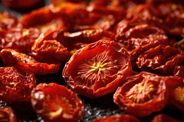 Foto tomates secos fotografía profesional de alimentos generado por ia