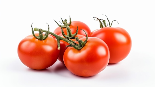 Tomates sobre un fondo blanco