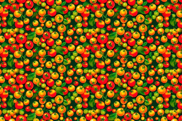 Los tomates verdes se vuelven de color amarillo anaranjado y rojo brillante, lo que ilustra el proceso de maduración del tomate cherry.