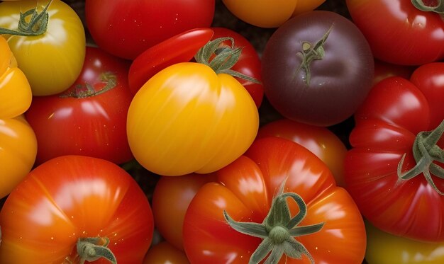 Tomates vermelhos e amarelos