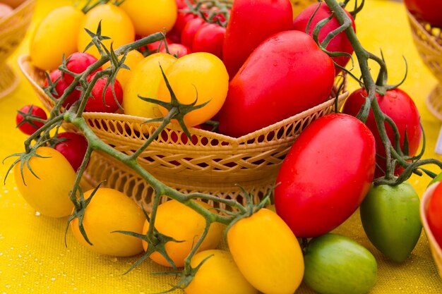 Tomates vermelhos e amarelos