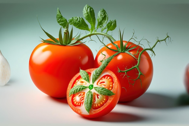 Tomates vermelhos isolados em branco