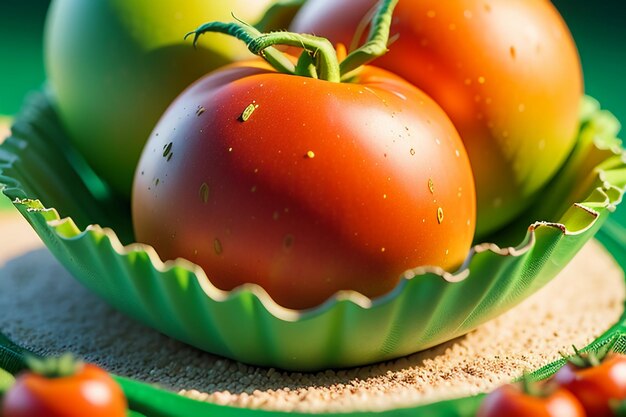 Tomates vermelhos maduros são pessoas que adoram comer deliciosas frutas vegetais orgânicos verdes produtos agrícolas seguros