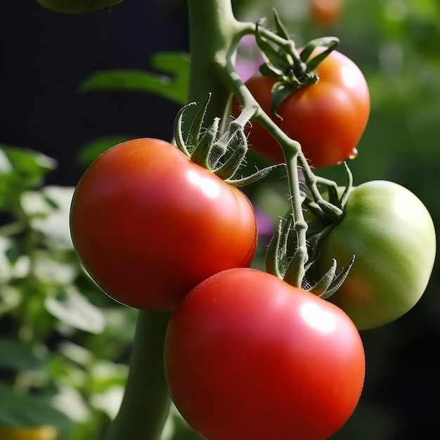 Tomates vermelhos no jardim Ilustração AI GenerativexA