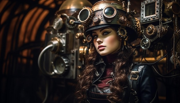 Tome fotos de modelos vestidos con trajes inspirados en el steampunk