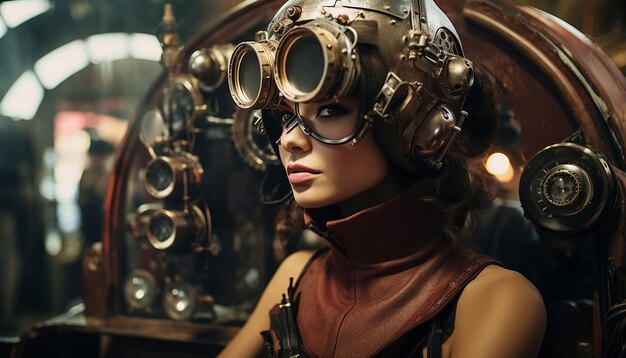 Foto tome fotos de modelos vestidos con trajes inspirados en el steampunk