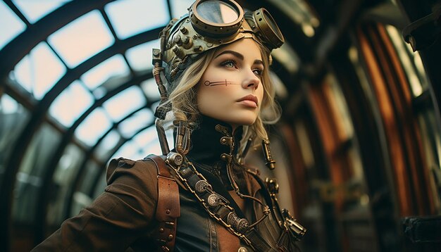 Foto tome fotos de modelos vestidos con trajes inspirados en el steampunk