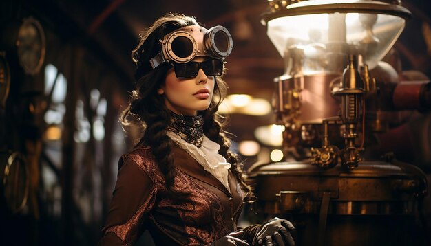 Tome fotos de modelos vestidos con trajes inspirados en el steampunk