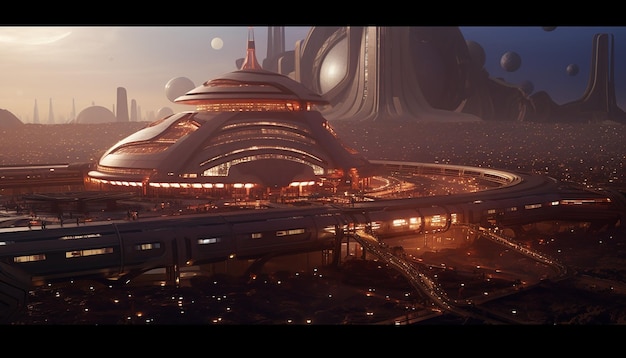 Tomorrowland em Marte vida futurista e assentamento de colônias no planeta Marte