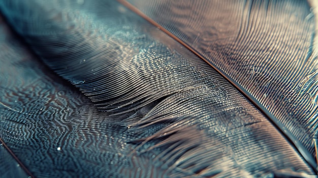 Foto toned fragment of bird39s feather closeup