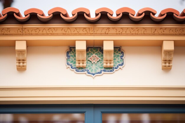 Tonfliesen-Detail an einem historischen mediterranen Gebäude