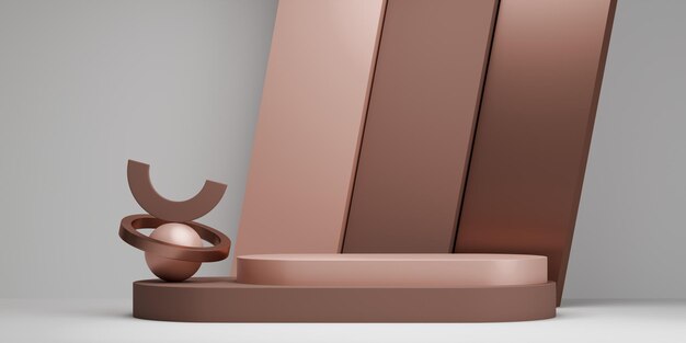 tono de mocha Fondo de producto de moda exhibición en el podio con telones de fondo en blanco