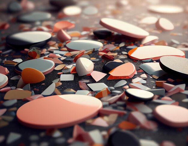 Foto los tonos del atardecer bailan en un mar de terrazzo elegancia una profusión de color y textura ia generativa