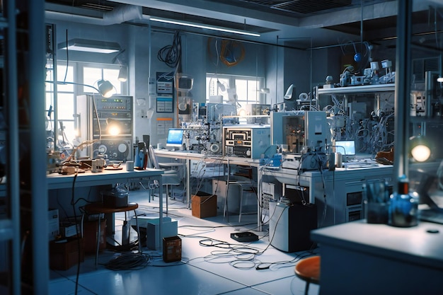 Los tonos blancos y azules se entrelazan para capturar la mentalidad enfocada de los estudiantes de ingeniería que enfrentan desafíos prácticos en el laboratorio.