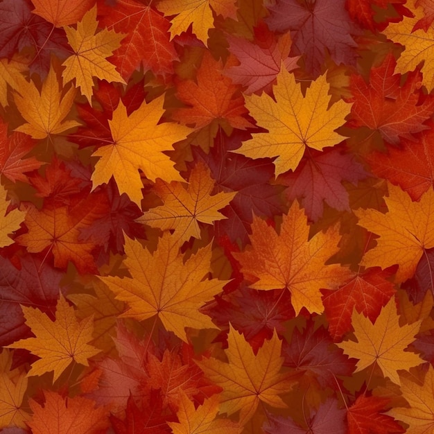 Los tonos de otoño Fondo marrón y ocre con varias hojas de arce para las redes sociales