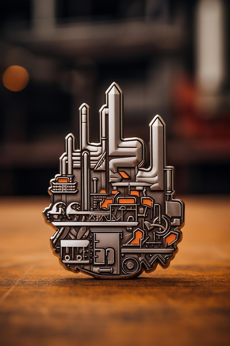 Foto los tonos plateados industriales y el diseño creativo