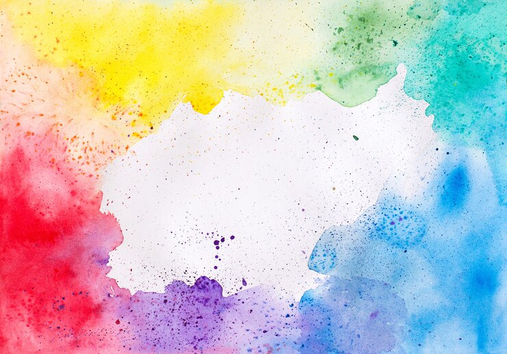 Tons multicoloridos em aquarela salpicos de fundo