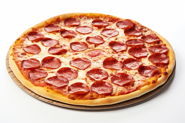 Top-Ansicht der klassischen Pepperoni-Pizza