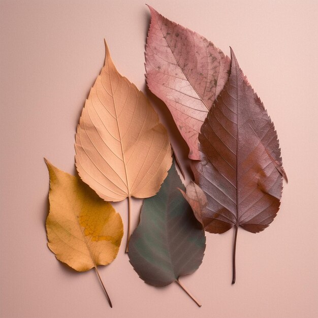 Top-Ansicht von monochromatischen Blättern und Farben