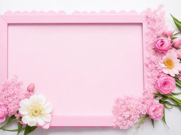 Top-Ansicht von wunderschönen Arrangements von rosa Blumen Arrangement von Rosen auf weißem Papier mit einem Licht