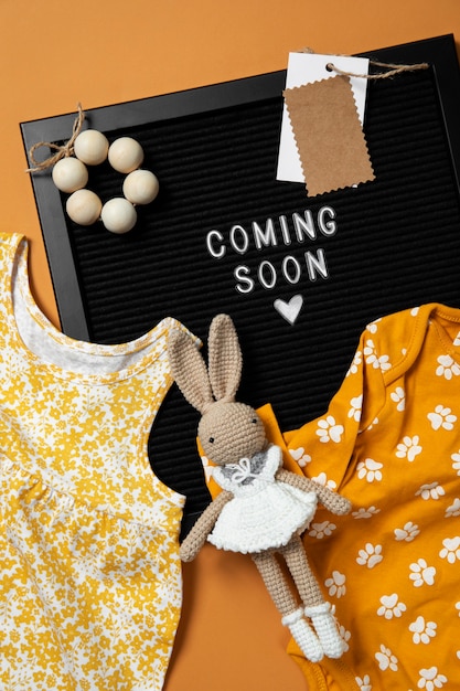 Top-Anzeige der Schwangerschaft mit Baby-Artikeln