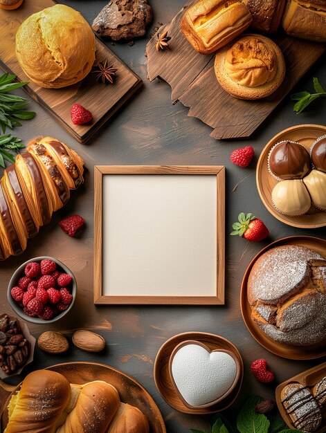 Foto top-view des bäckereien-infomartion-banners