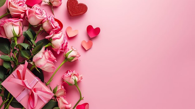 Top-View des Valentinstags-Konzepts mit Kopierraum