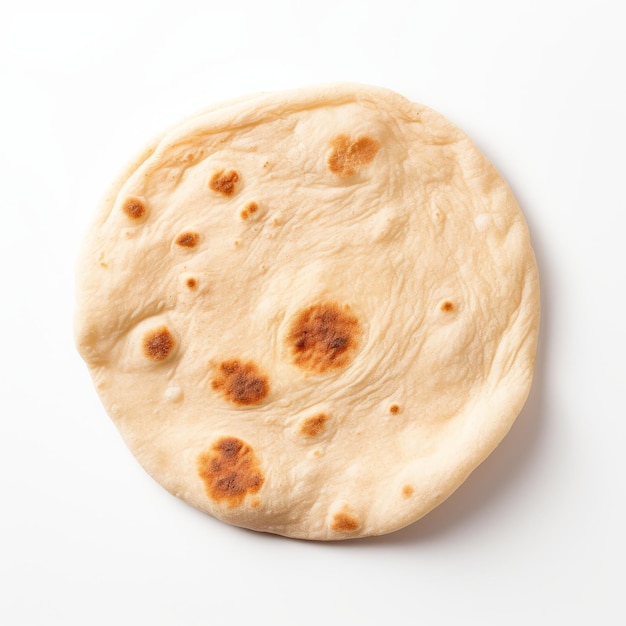 Foto top-view minimalistisch von einem isolierten pita-brot