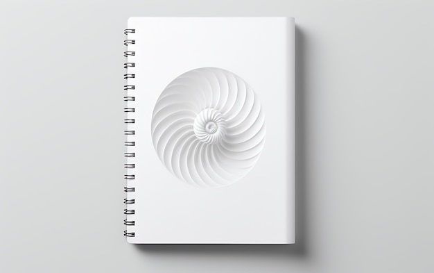 Foto top-view-mockup des spiralförmigen notepads