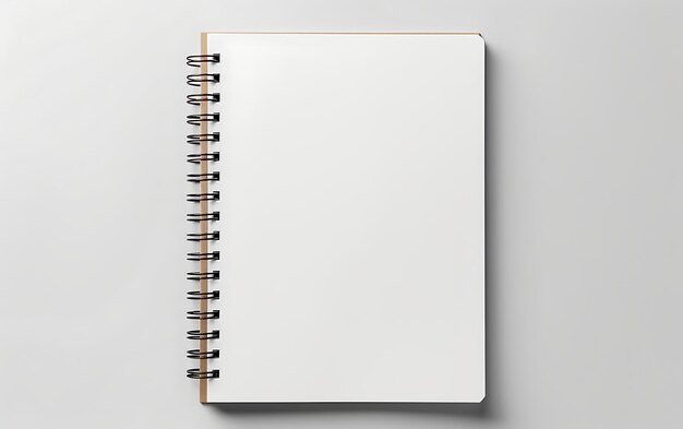 Foto top-view-mockup des spiralförmigen notepads