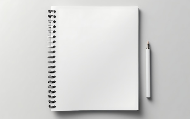 Top-View-Mockup des spiralförmigen Notepads