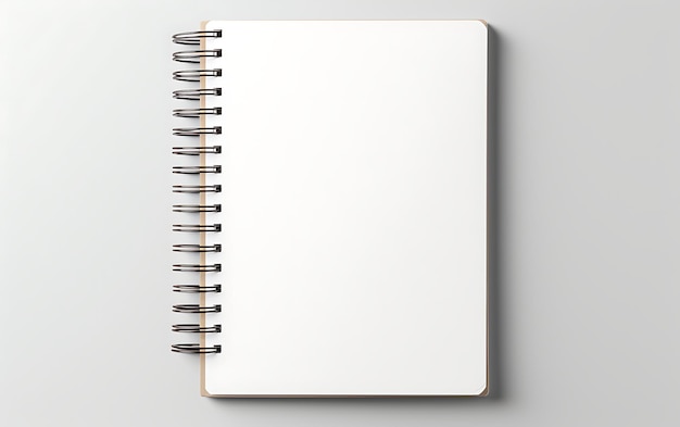 Top-View-Mockup des spiralförmigen Notepads