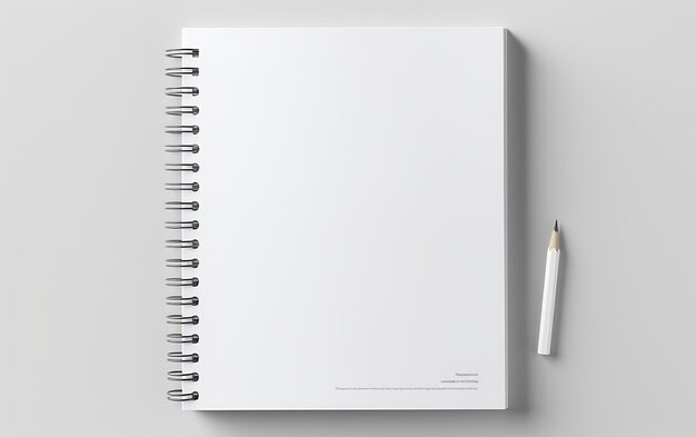 Foto top-view-mockup des spiralförmigen notepads