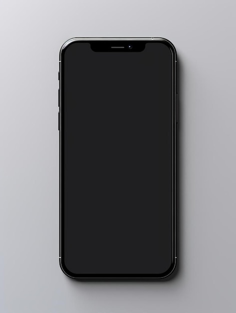 top view modelo de smartphone com tela preta