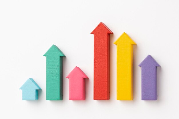 Top-View-Präzentation der Statistiken Set