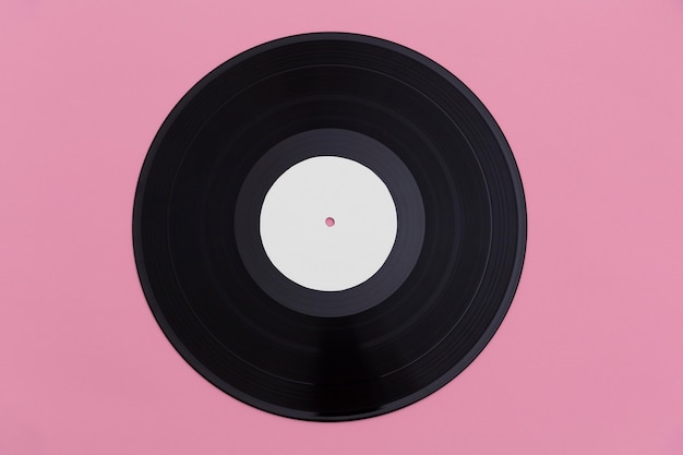 Top view variedade de discos de vinil