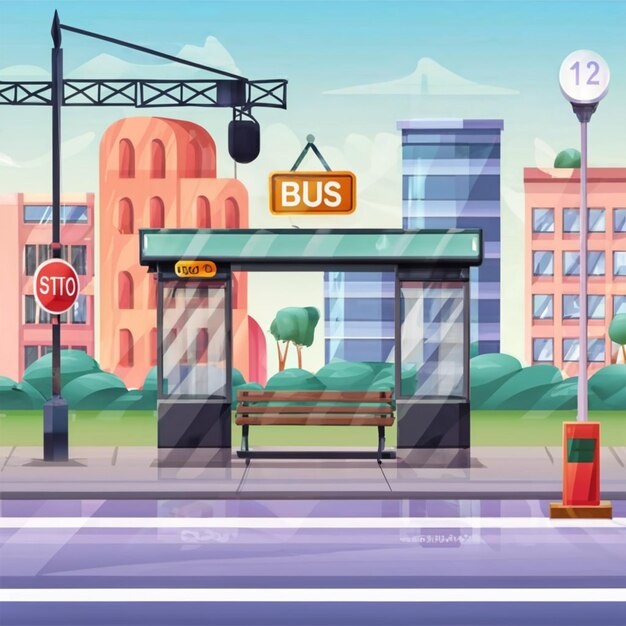 Topo da estação de ônibus da rua da cidade