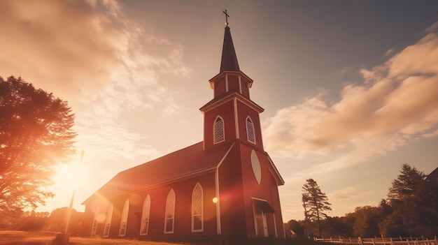 topo da igreja à noite