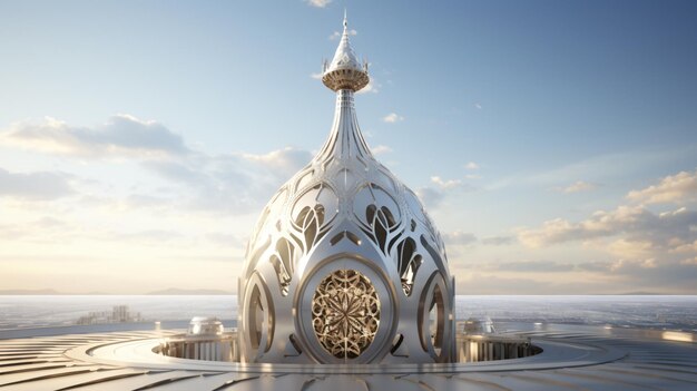 Topo da Mesquita e Símbolo Islâmico Renderização 3D