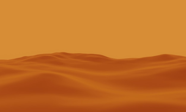 Topografía desértica renderizada en 3D. Duna de arena. Ilustración de terreno abstracto.