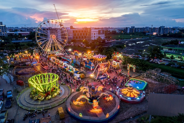 Foto topview night canival en bangkok