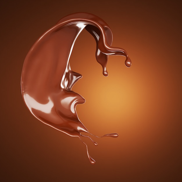 Un toque de chocolate ilustración 3d