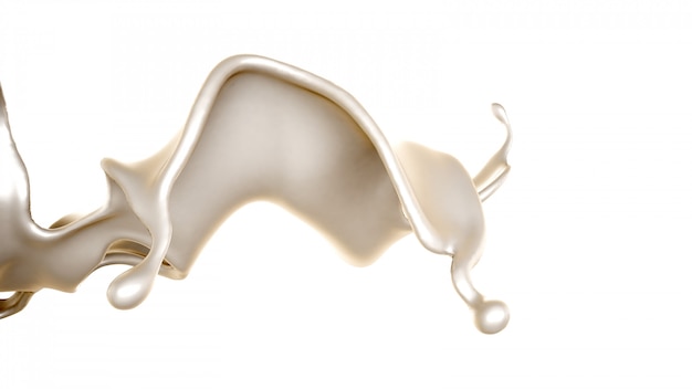 Un toque de pintura blanca. Representación 3d