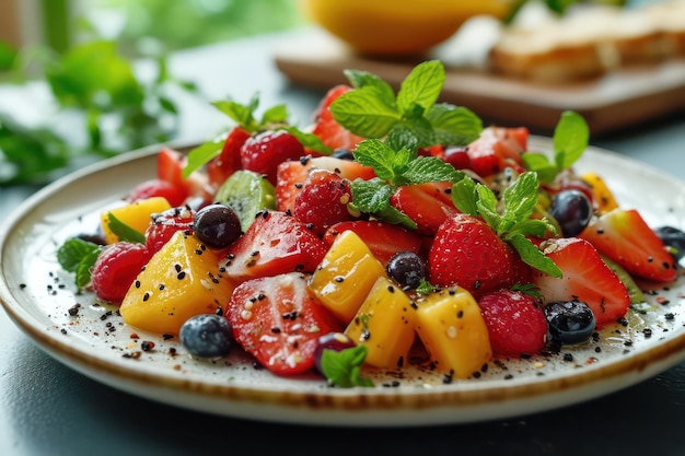 Un toque tropical de frutas exóticas en su ensalada de frutas perfecta