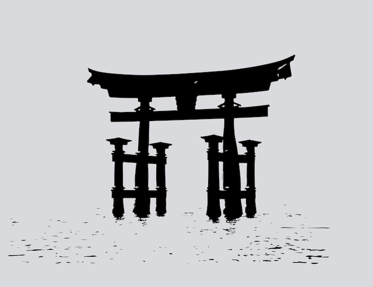 Foto tori portão sagrado japonês em cores